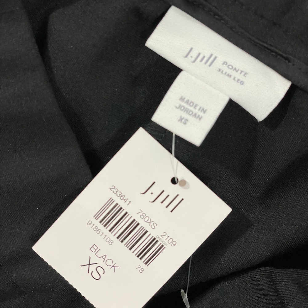 NWT J.Jill Womens Black Ponte Slim Leg Stretch Pull On Trousers Pants XS 233641 - Picture 4 of 7